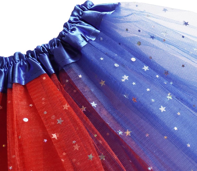 WINROLA Girls Stars Sequins Tutu Skirt Princess Ballet Dance Tutu Dress 3 Layered Halloween Christmas Tutu - Image 2